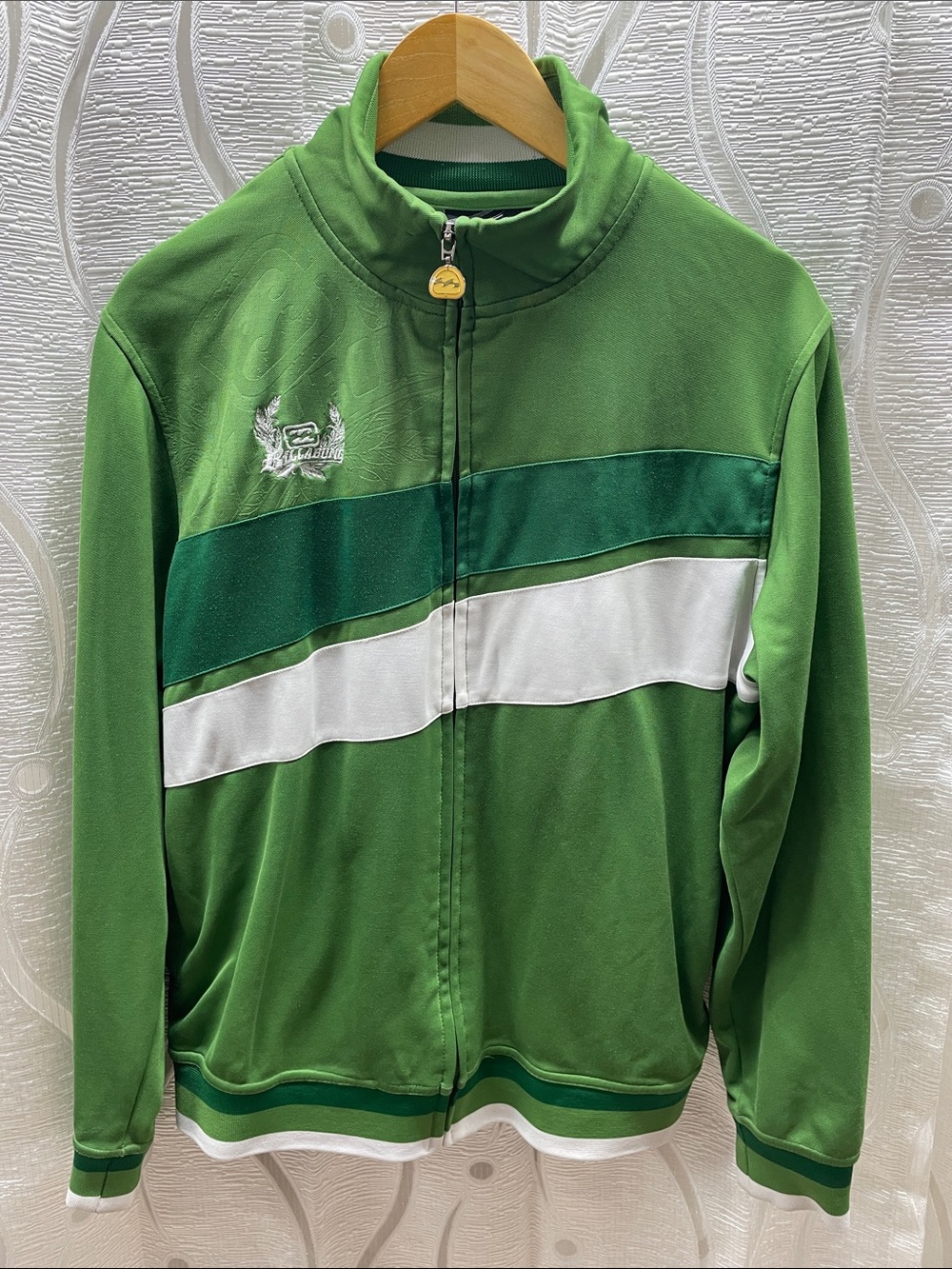 Billabong Green Track Jacket with White Stripe